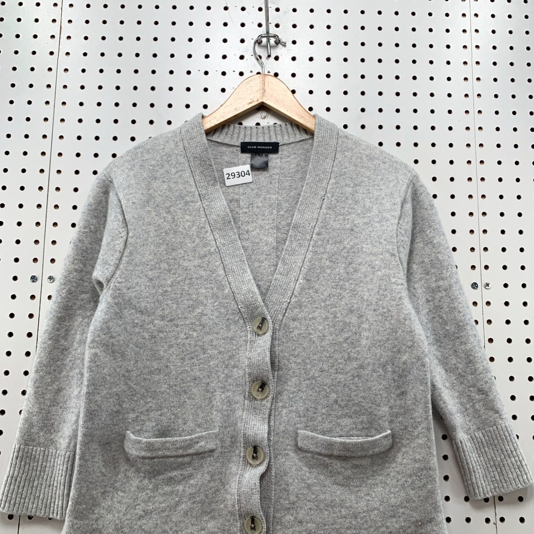Club Monaco VINTAGE Club Monaco Wool Blend Cardigan Sweater Womens Small Gray Soft 18.5x25 Size S / US 4 / IT 40 - 2 Thumbnail