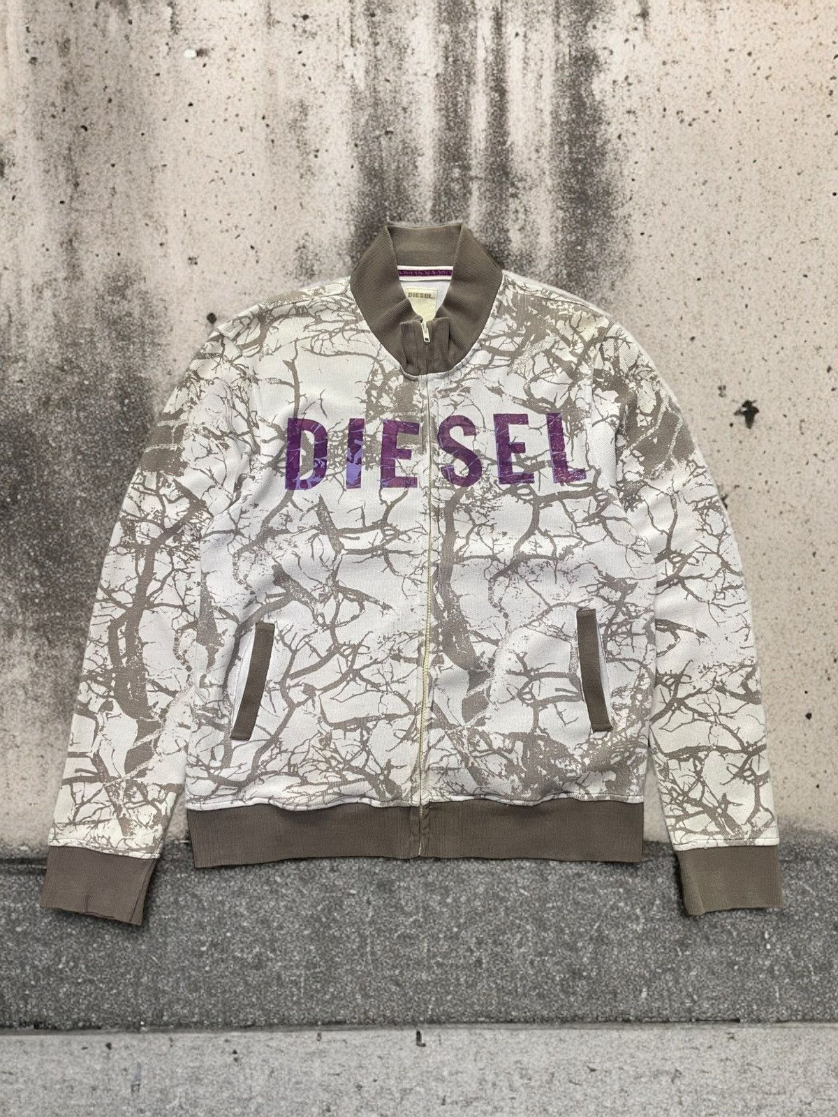 Diesel × Vintage Vintage Diesel AOP Tree Zip Up Cotton Jacket Size US L / EU 52-54 / 3 - 1 Thumbnail