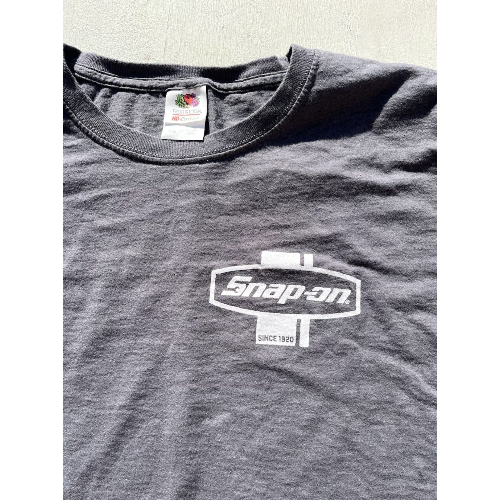 Fruit Of The Loom Men's Snap-On T-Shirt Gray Spell-Out 2XL Workwear Construction Tools Journey USA Shirt Size US XXL / EU 58 / 5 - 2 Thumbnail