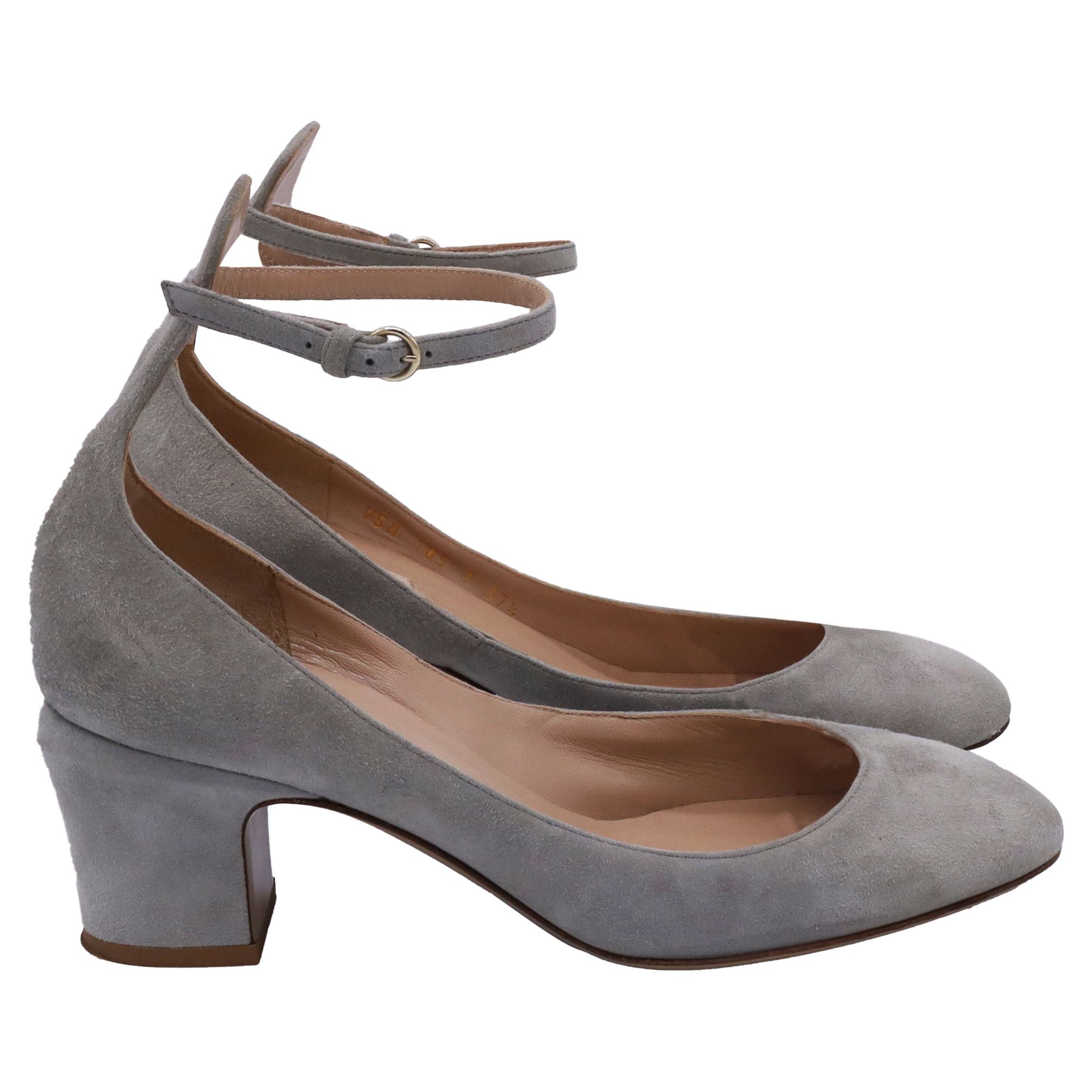 Valentino Valentino Garavani Tan-Go Mary Jane Pumps in Grey Suede Size US 7.5 / IT 37.5 - 1 Thumbnail