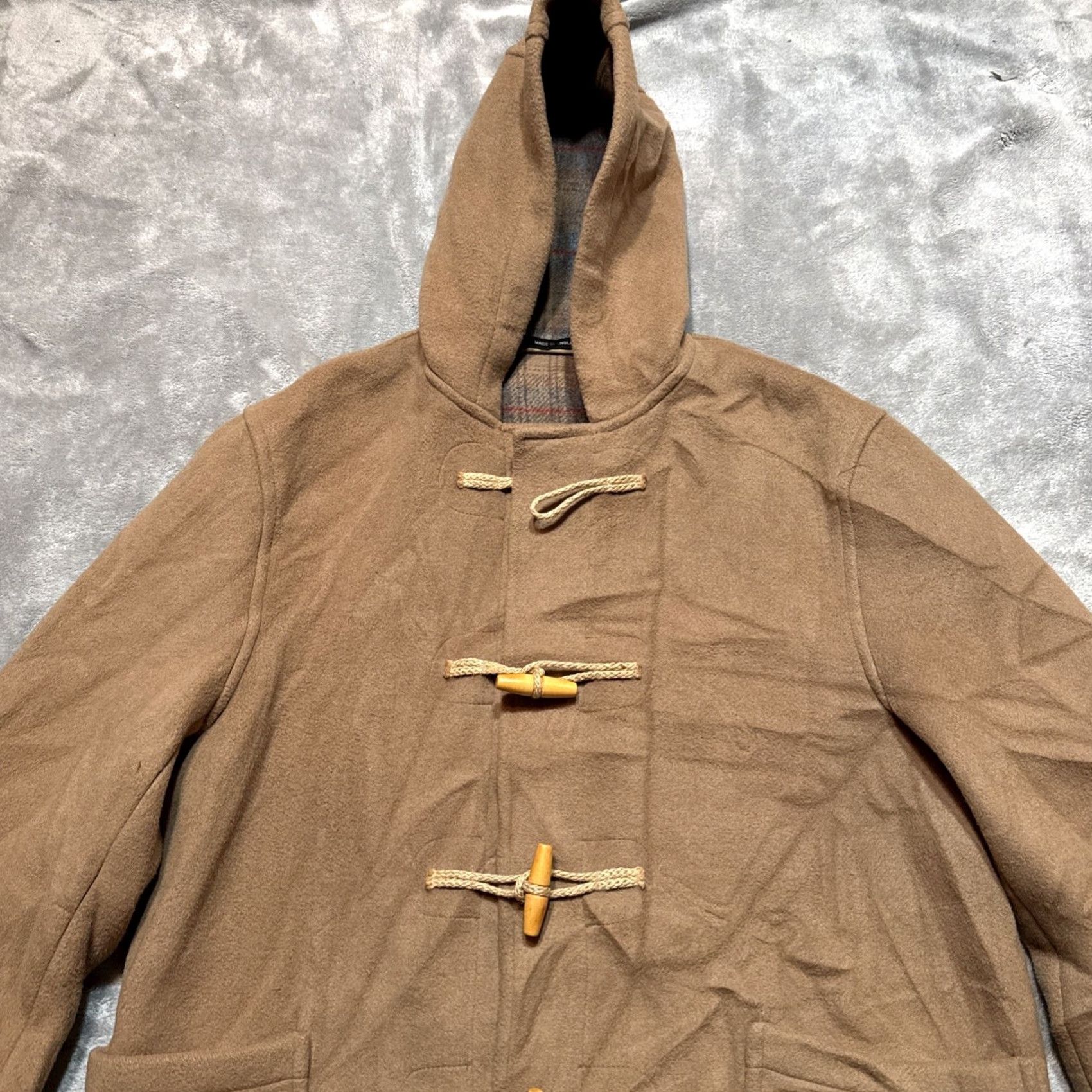 Orvis VINTAGE Orvis Duffel Coat Mens 42 Wool Beige Hooded Long Overcoat 80s Casual Travel England Size US XS / EU 42 / 0 - 3 Thumbnail