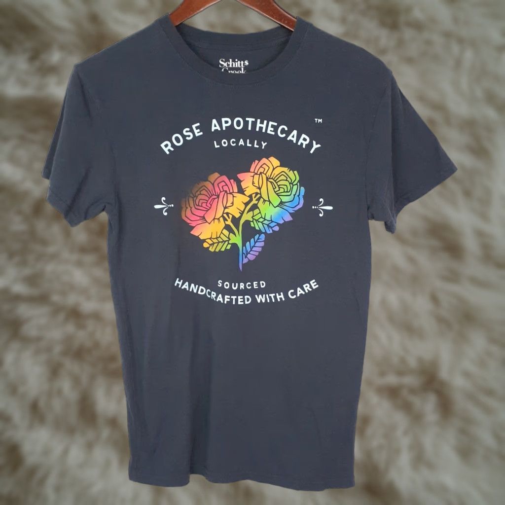Vintage Schitt's Creek Rose Apothecary Graphic T Shirt Short Sleeve XS Regular Women Gray 100% Cotton Graphic Print TV Theme Vintage No Rush Size XS / US 0-2 / IT 36-38 - 1 Thumbnail