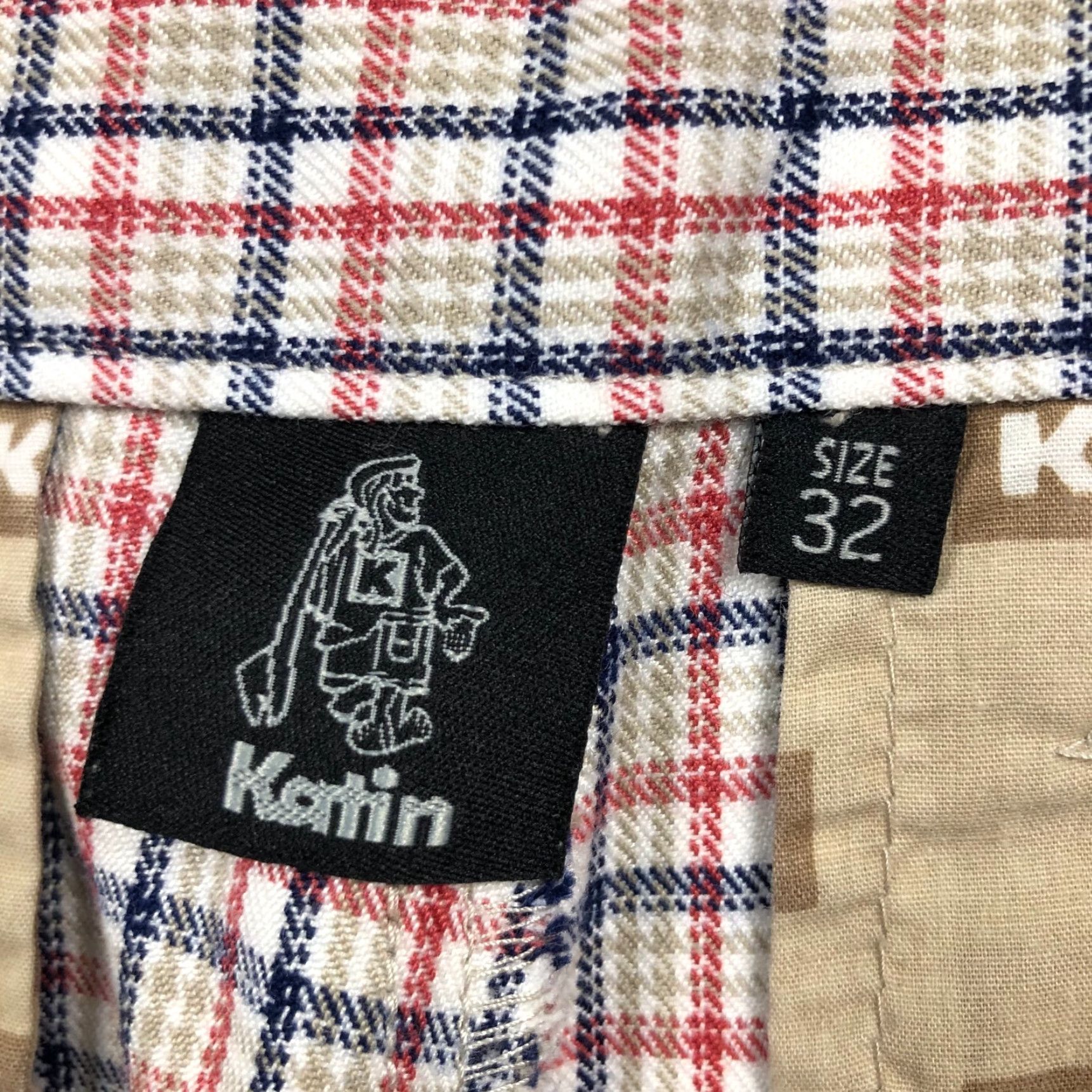 Katin Katin Men's Polyester/Rayon Flat Front Shorts Blue/Red/Tan Plaid • Size 32 Size US 32 / EU 48 - 4 Thumbnail