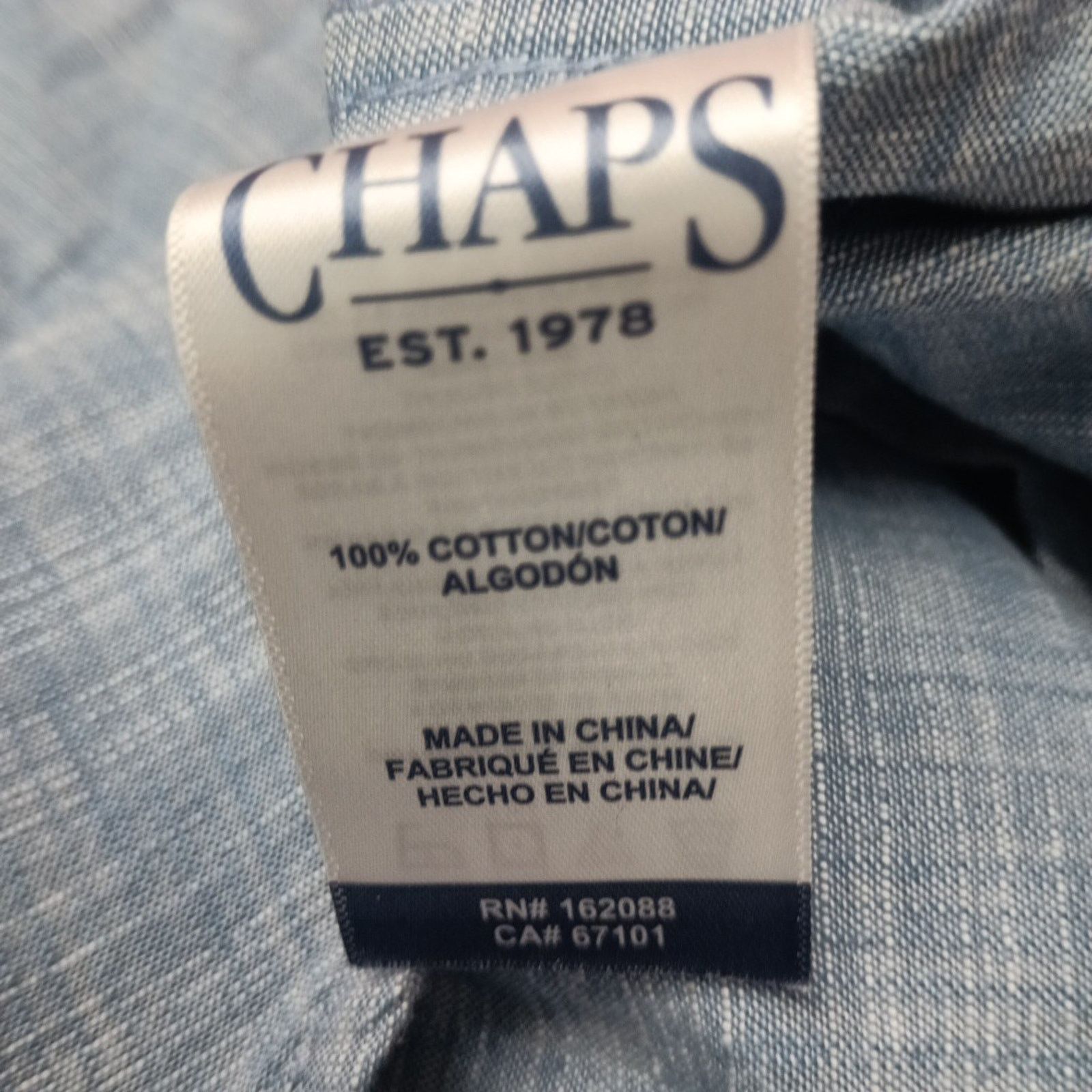 Chaps Chaps Seacoast Wash Chambray Woven Shirt Mens XL Blue Shadow Size US XL / EU 56 / 4 - 6 Thumbnail