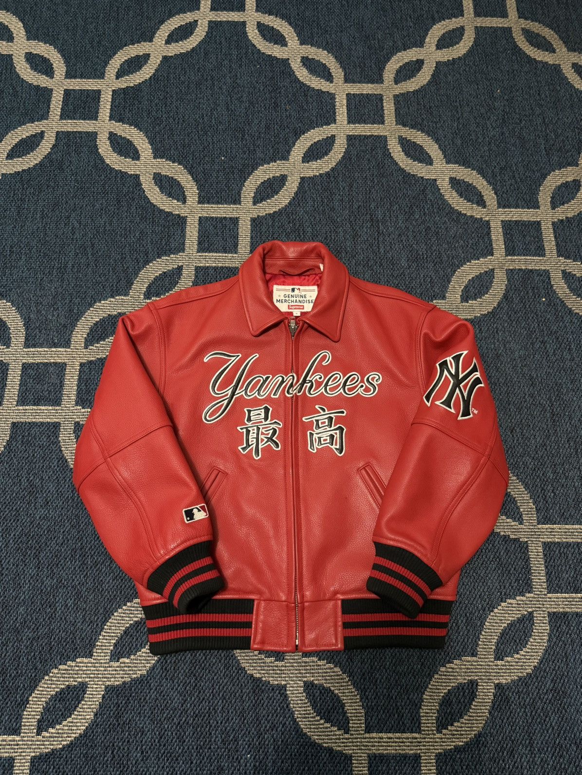 ジャケット・アウター Supreme Pebbled Leather Varsity Jacket Buy Supreme Pebbled Leather Varsity Jacket 'Black' - FW21J23