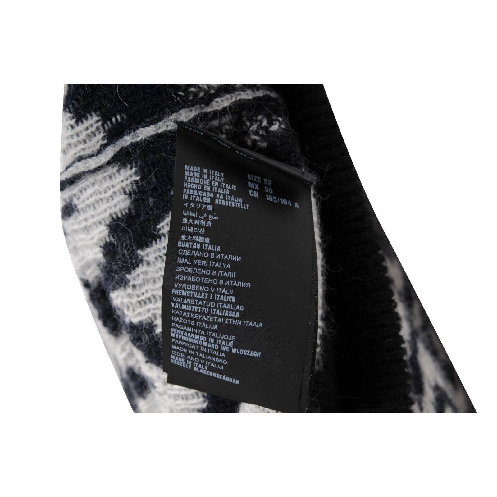 Prada Chevron Print Sweater Black White Alpaca Pullover Size US XL / EU 56 / 4 - 5 Thumbnail