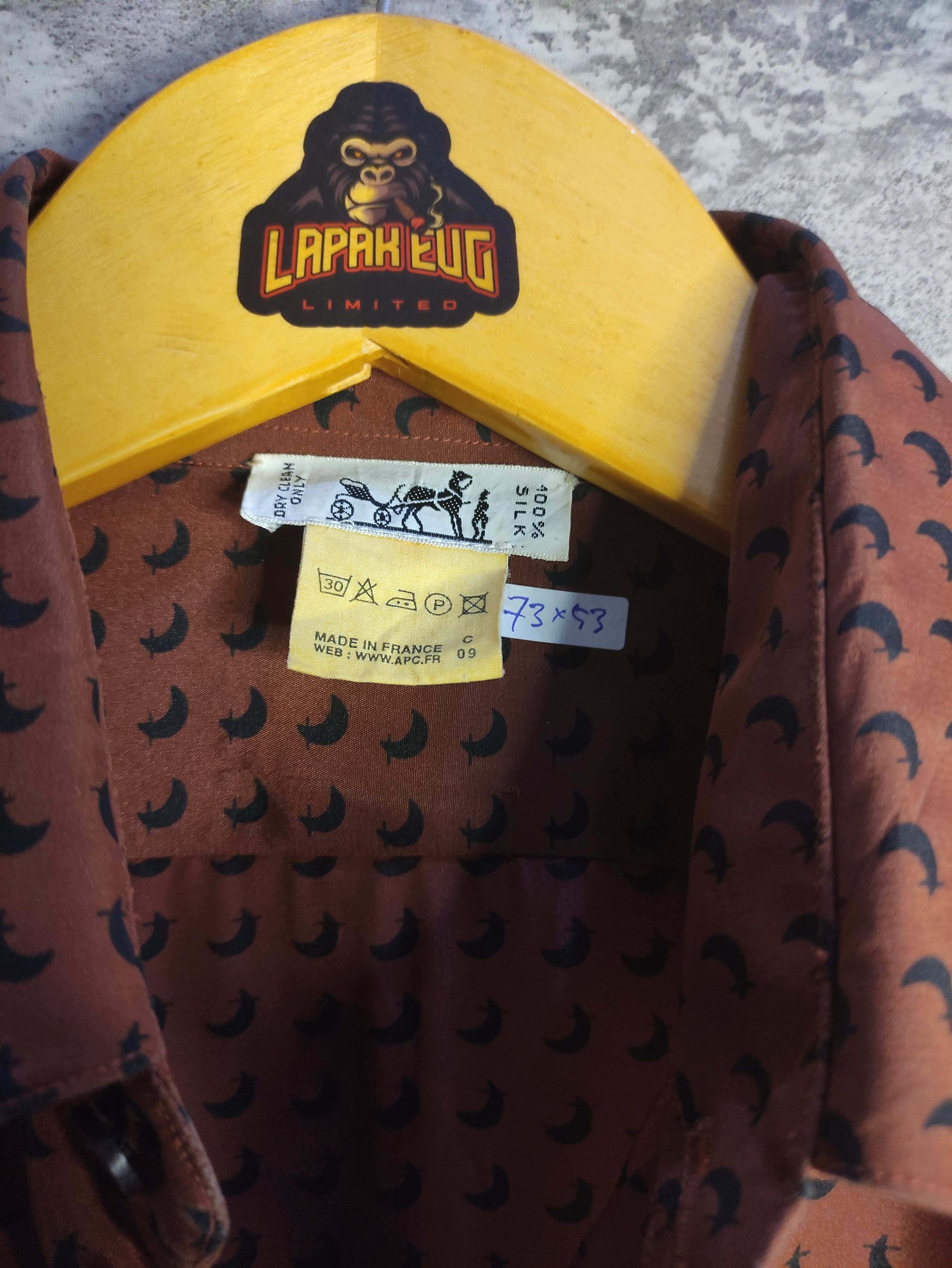 Hermes × Vintage Vintage Luxury - Hermes 'Moon' Silk Shirt Size US M / EU 48-50 / 2 - 8 Thumbnail