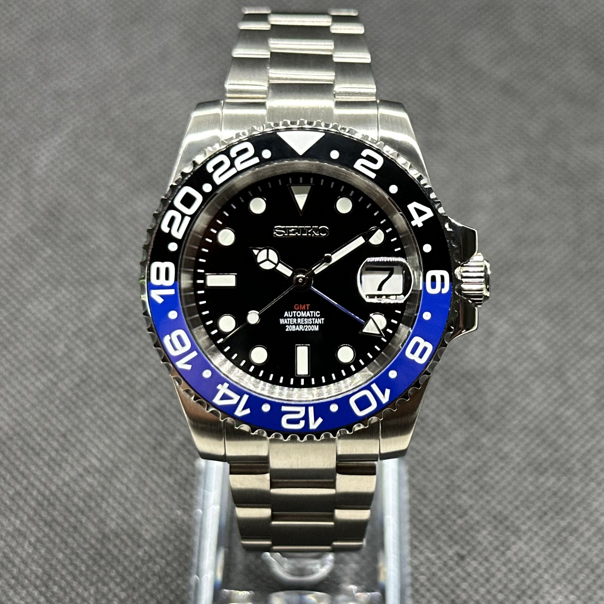 Seiko Seiko Mod “Batman” GMT Dive Watch | Grailed