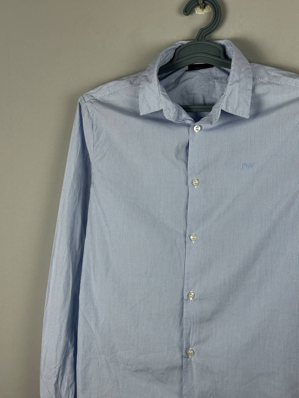 Armani Vintage Armani Jeans Striped Luxury Blue Shirt Size US S / EU 44-46 / 1 - 3 Thumbnail
