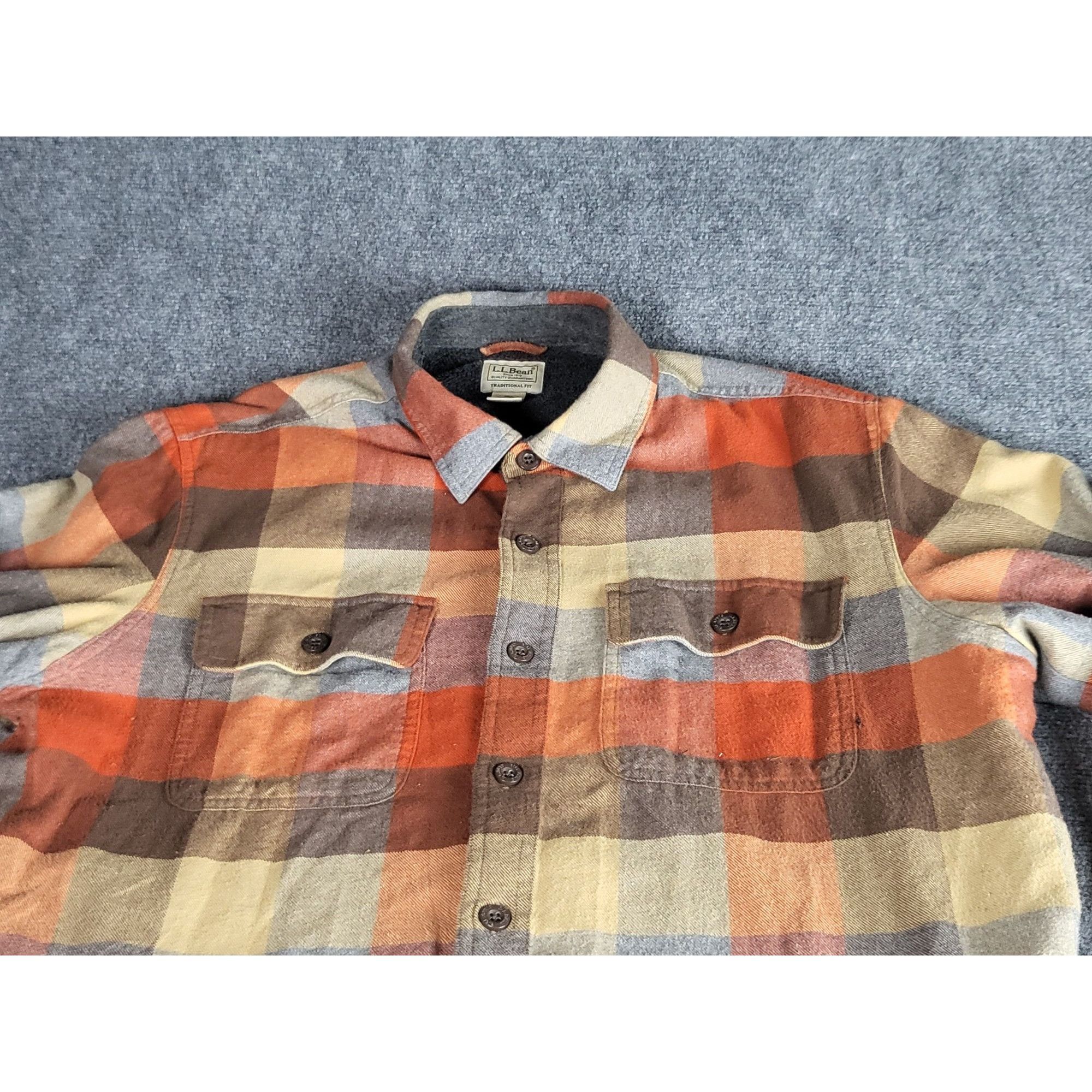L.L. Bean L.L. Bean Fleece Lined Traditional Plaid Shacket Men Sz L Bu Size US L / EU 52-54 / 3 - 3 Thumbnail