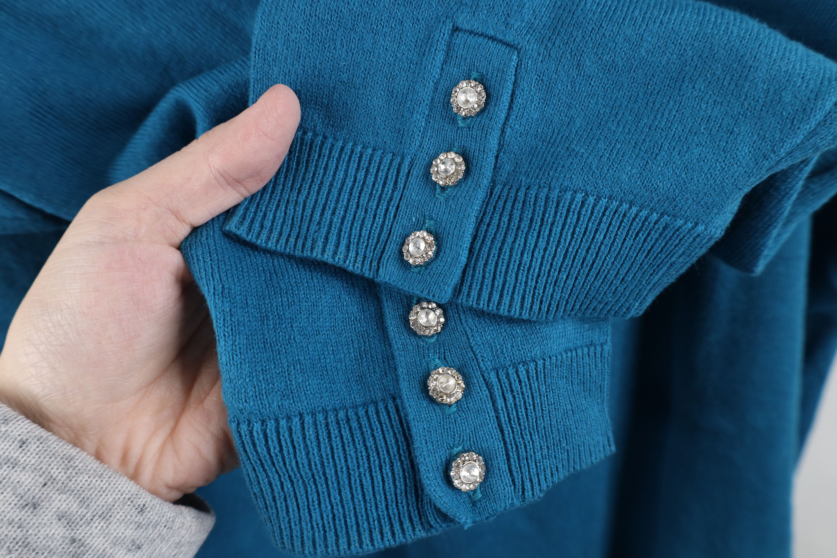 Liz Claiborne × Vintage New Liz Claiborne Cotton Cashmere Knit 3/4 Sleeve Sweater Size 3XL / US 20-22 - 7 Thumbnail