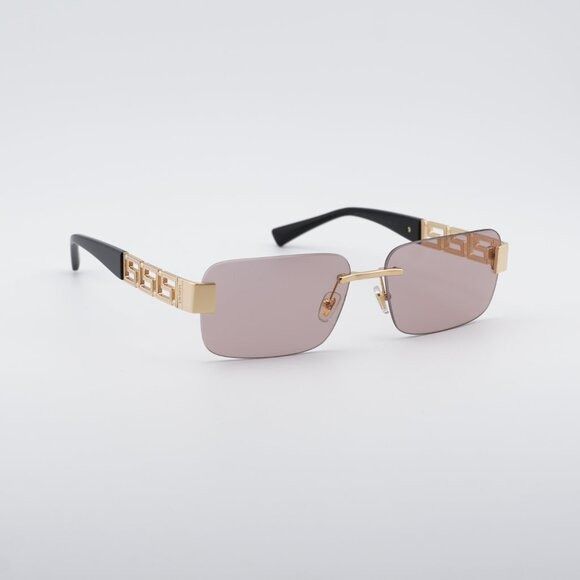 Versace Versace VE2298 10021T Sunglasses Gold Rectangle Frame, Pink Size ONE SIZE - 4 Thumbnail