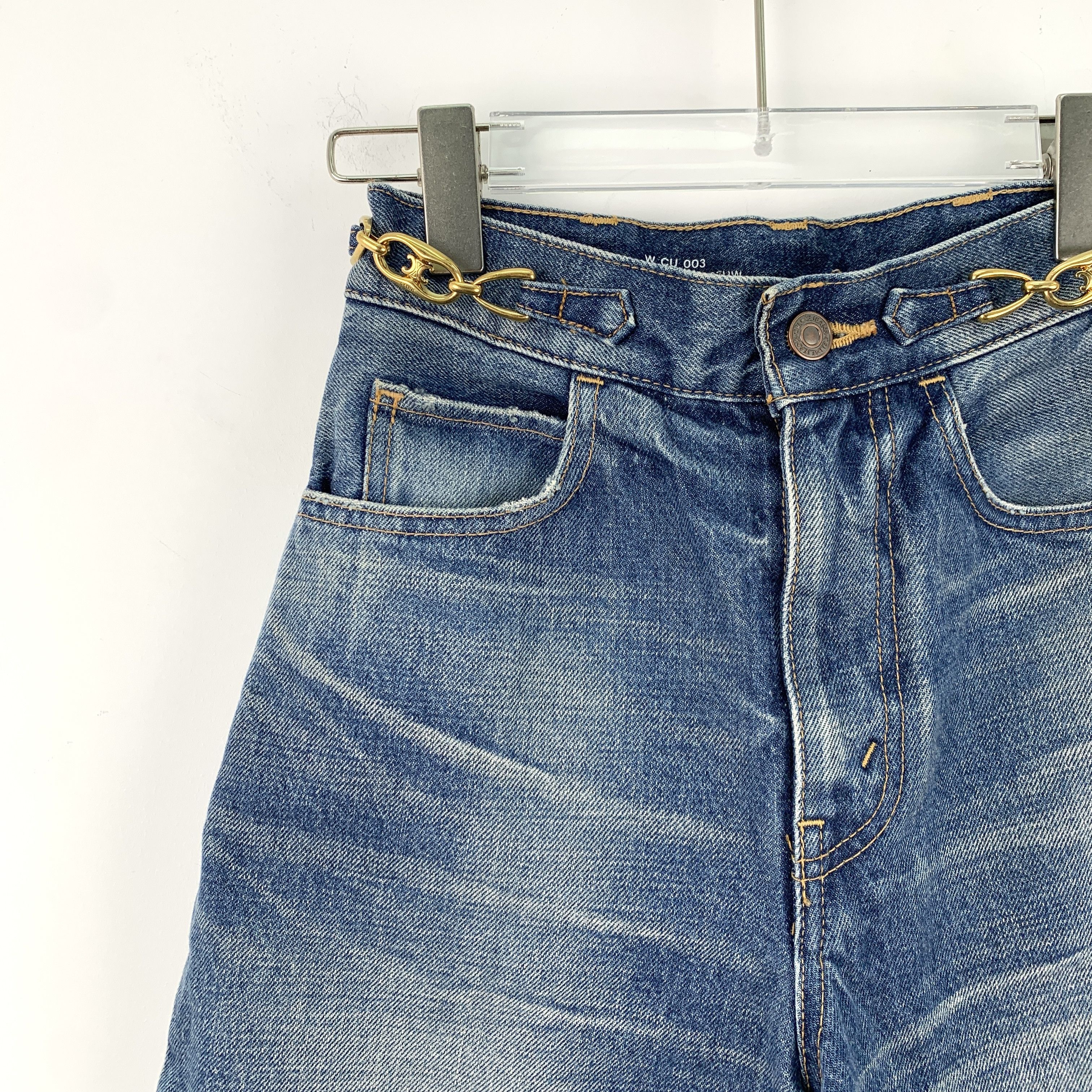 Celine Celine Jeans – Blue Washed Wide-Leg Denim (Size 24) Size 24" / US 00 / IT 34 - 5 Thumbnail
