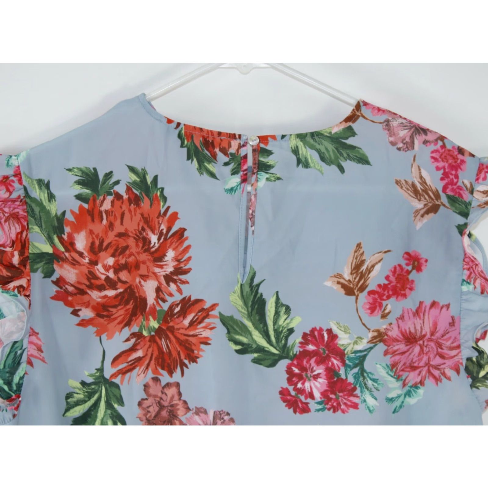Vintage VINTAGE Ella Moon Womens Sleeveless Floral Top Casual Blue Ruffle Chambray Size Large Spring Summer Size L / US 10 / IT 46 - 6 Thumbnail