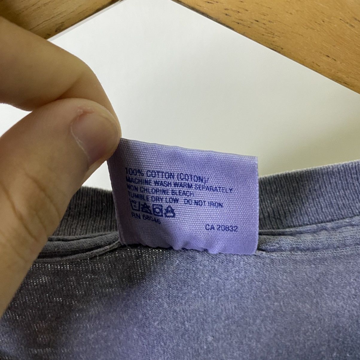 Vintage 1990s Light Blue Washed Faded Blank T Shirt Size US L / EU 52-54 / 3 - 4 Thumbnail