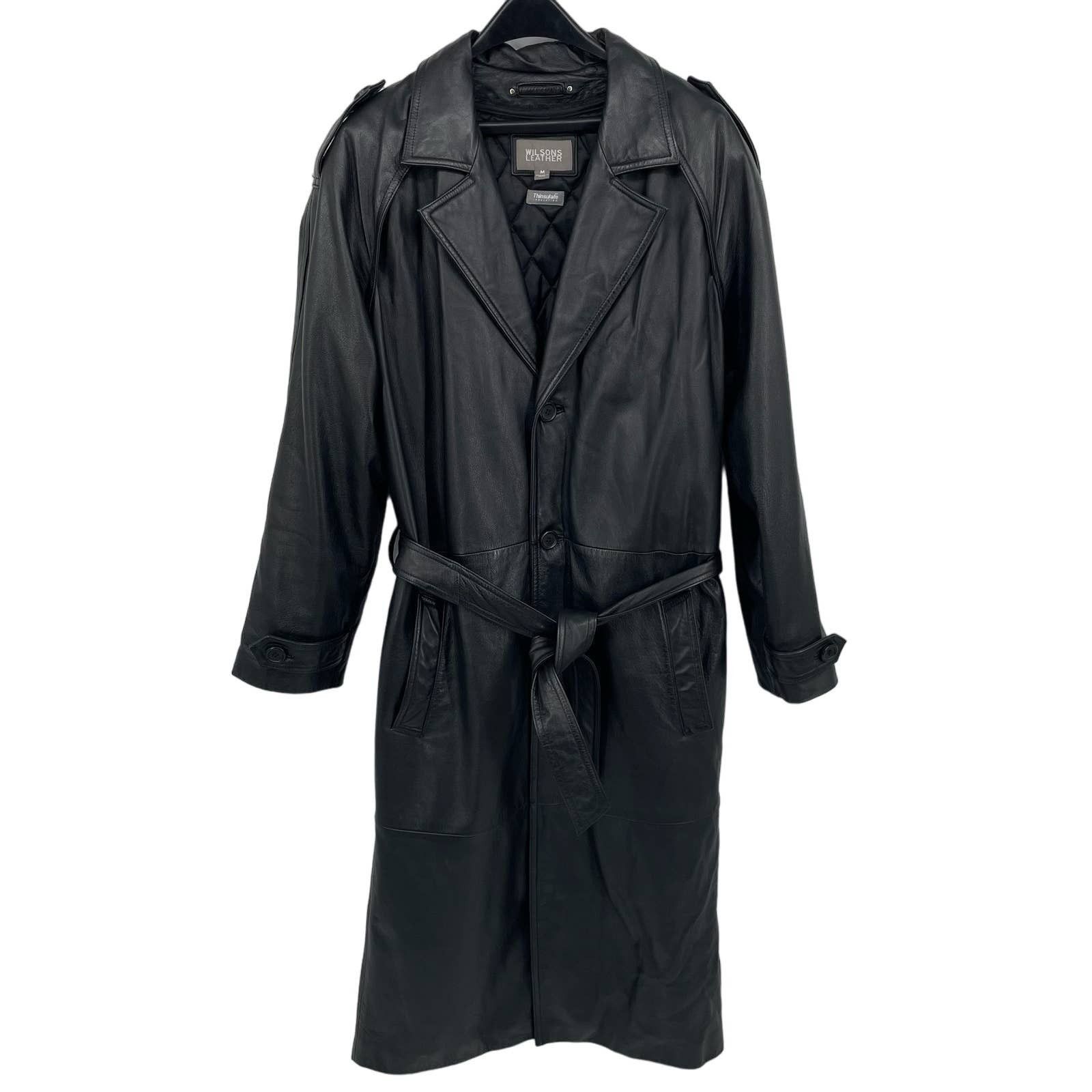 Wilsons Leather Wilson s Leather Mens Double breasted long trench coat Grailed