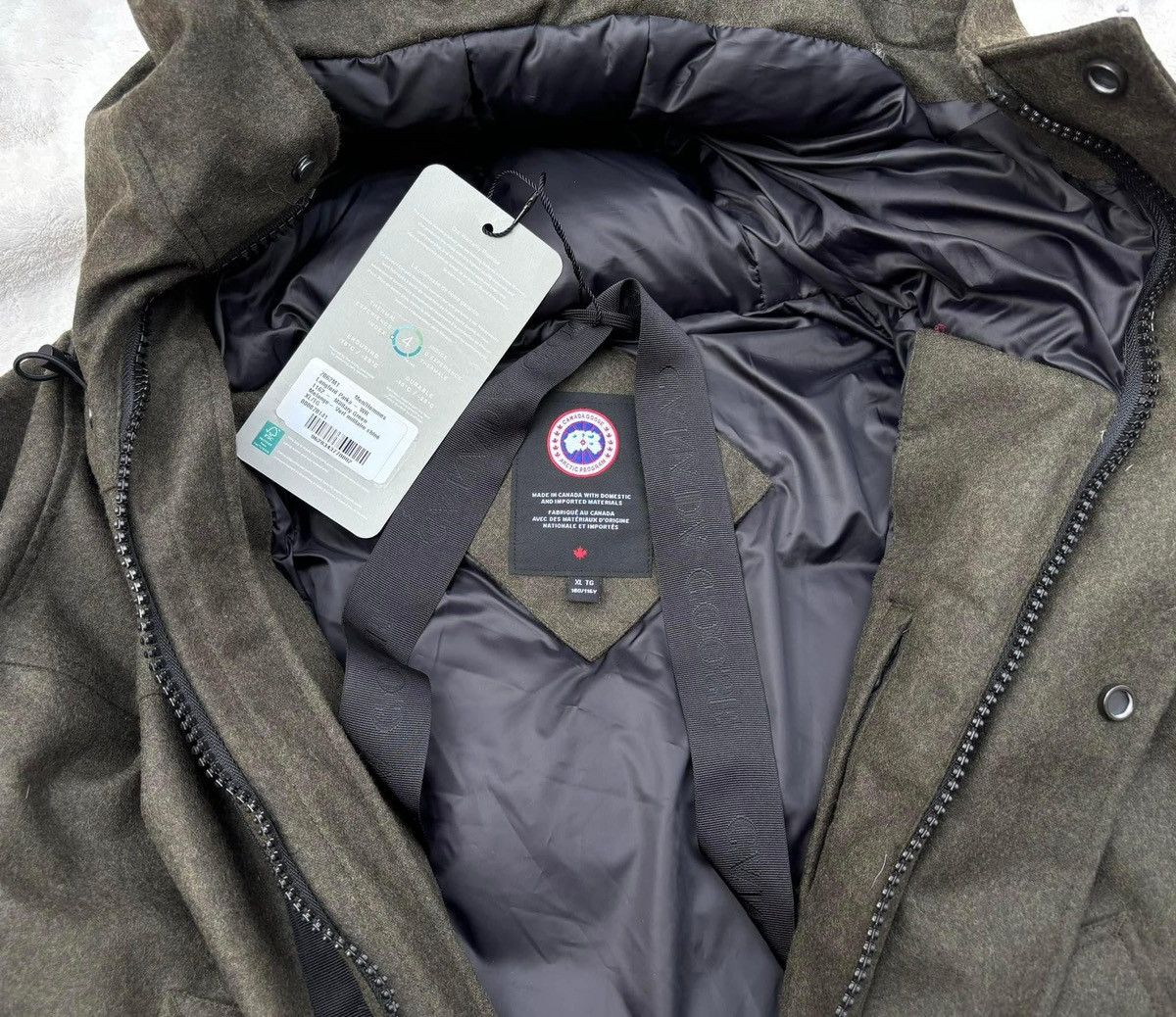 Canada Goose Canada Goose Langford Military Green Wool Parka Size US XL / EU 56 / 4 - 4 Thumbnail