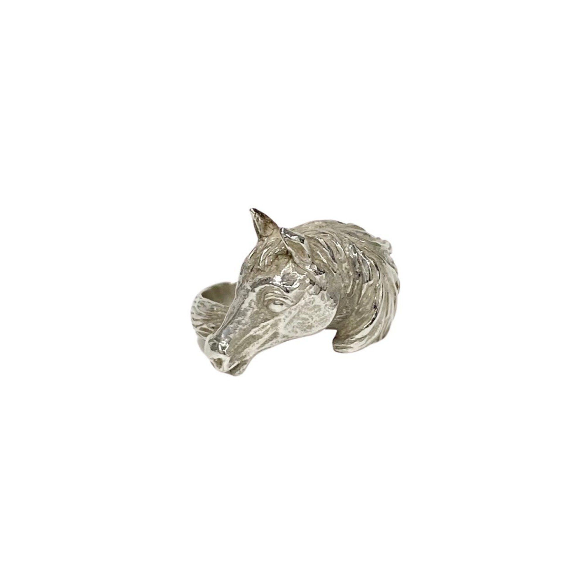 image of Hermes Cheval Horse Ring Motif Silver 925 85928, Women's