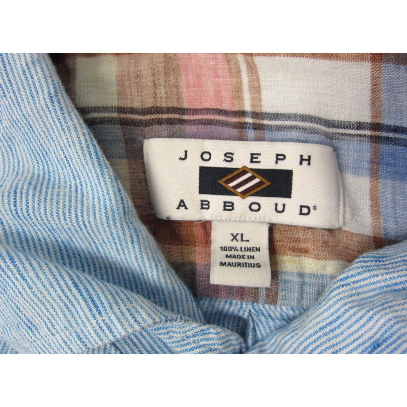 Joseph Abboud Joseph Abboud Shirt Mens XL Blue Pinstriped Linen Button-Up Short Sleeve Casual Workwear 90s City Western Size US XL / EU 56 / 4 - 3 Thumbnail