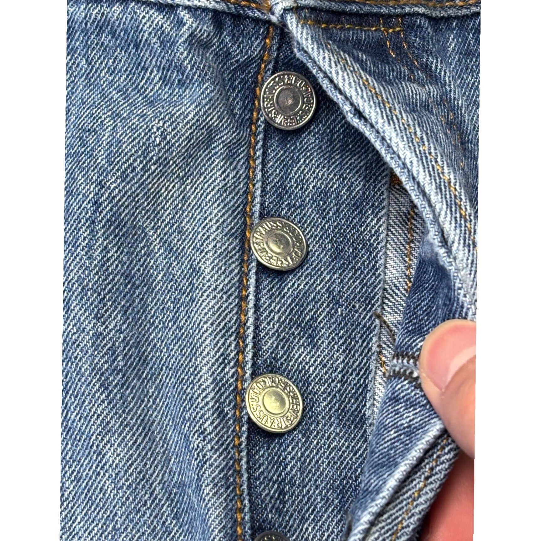 Levi's Levi's 501 Original Fit Jeans Mens Blue Straight Leg Button Fly Denim 36x32 Size US 36 / EU 52 - 3 Thumbnail