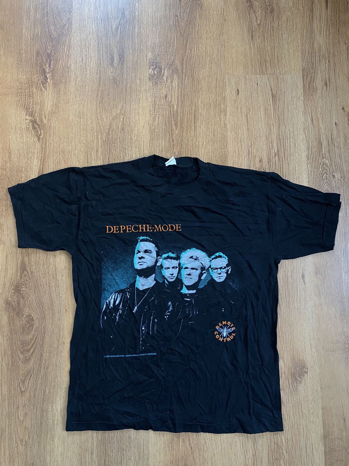 image of Band Tees x Rock T Shirt Vintage 1991 Depeche Mode Remote Control Tee in Black, Men's (Size Medium)