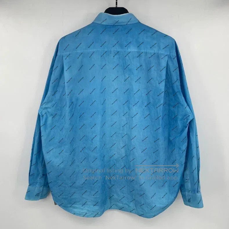 Balenciaga Balenciaga Blue Printed Shirt. Size US M / EU 48-50 / 2 - 2 Thumbnail