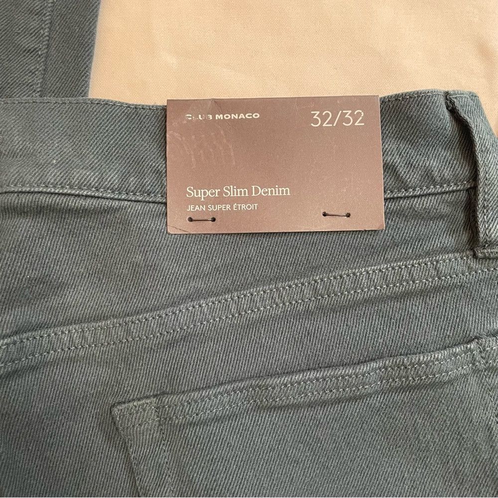 Club Monaco New $129 Club Monaco Super Slim Tea Dyed Green Jeans Size 3 Size US 32 / EU 48 - 9 Thumbnail