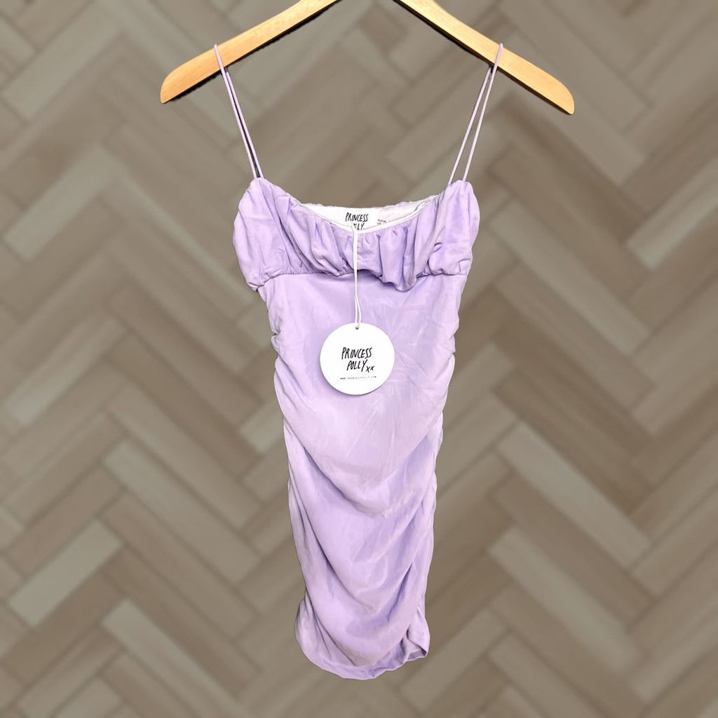 PRINCESS POLLY Princess Polly Purple Dress NWT 4 Womens Sleeveless Mini Slip Dress Ivory Colorful 4 Womens Dress Size S / US 4 / IT 40 - 1 Thumbnail