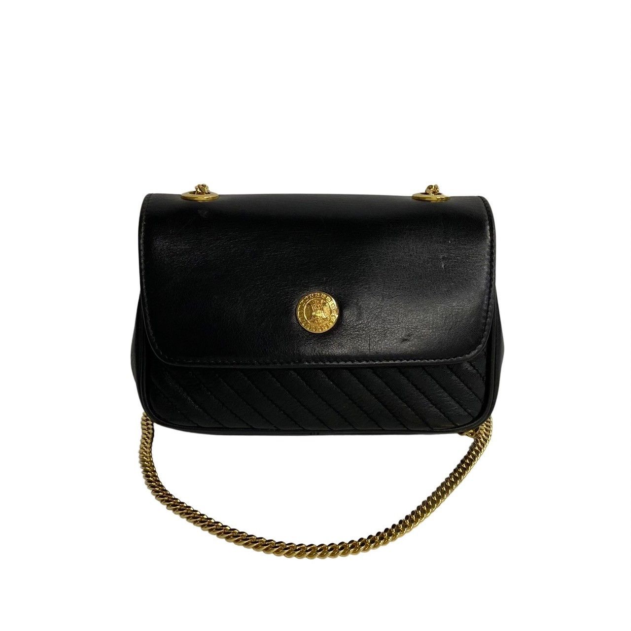 image of Celine Mini Triomphe Chain Bag in Black, Women's