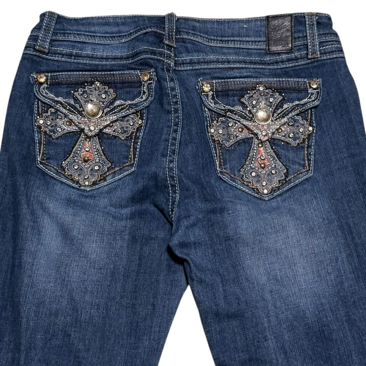 Grace in LA Grace in LA Rhinestone Pockets Jeans Women’s 8 (31x33.5) Size 31" - 3 Thumbnail