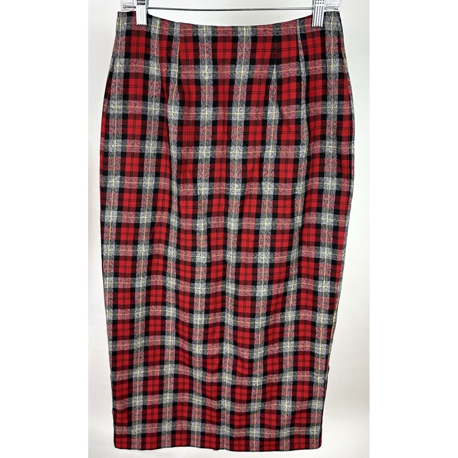 Vintage VINTAGE F.L. Malik Skirt Plaid Long 28 High Button Front 90s School Uniform Red Womens Size 28" / US 6 / IT 42 - 6 Thumbnail