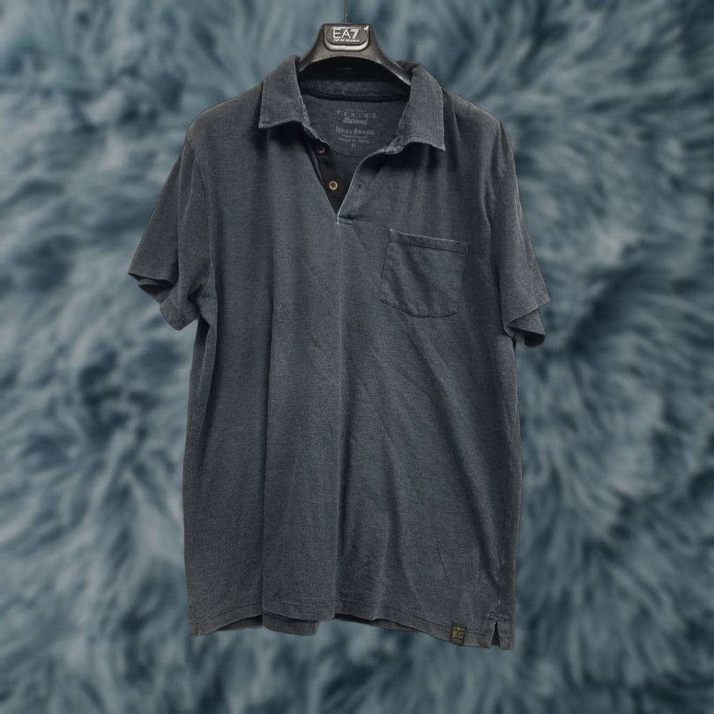 Lucky Brand VINTAGE Lucky Brand Venice Burnout Polo Shirt Mens XL Short Sleeve Gray Cotton Polyester Regular All Seasons Lightweight Men Size US XL / EU 56 / 4 - 1 Thumbnail