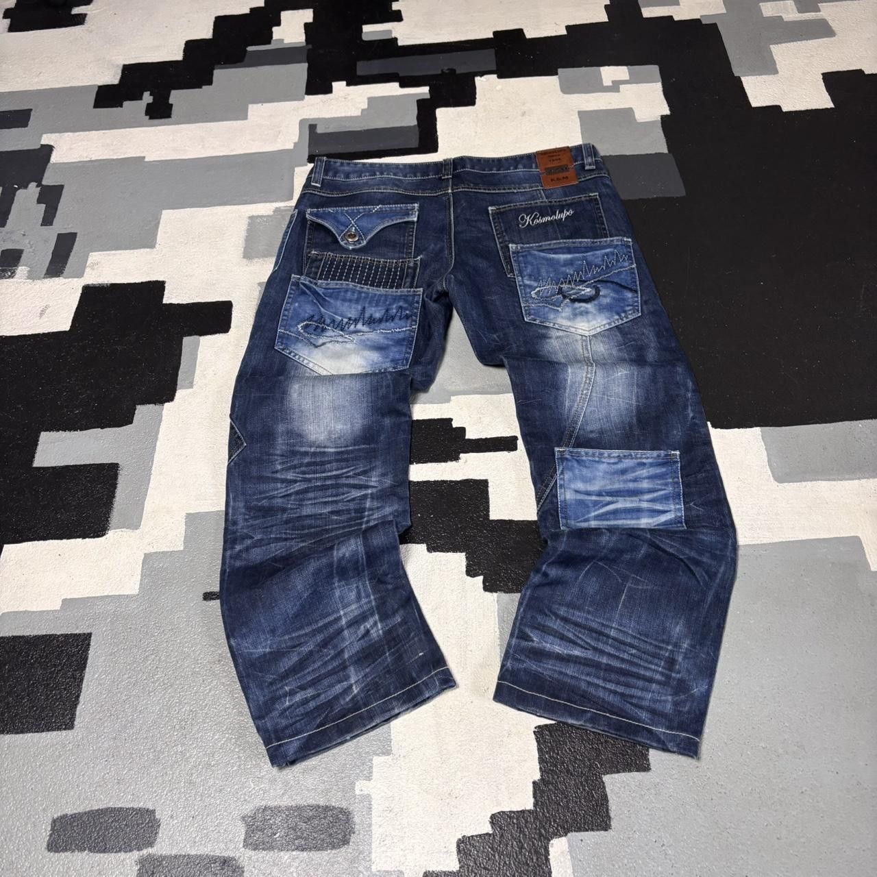 Japanese Brand × Vintage Japanese archive style embroidered patchwork jeans Size US 34 / EU 50 - 5 Thumbnail