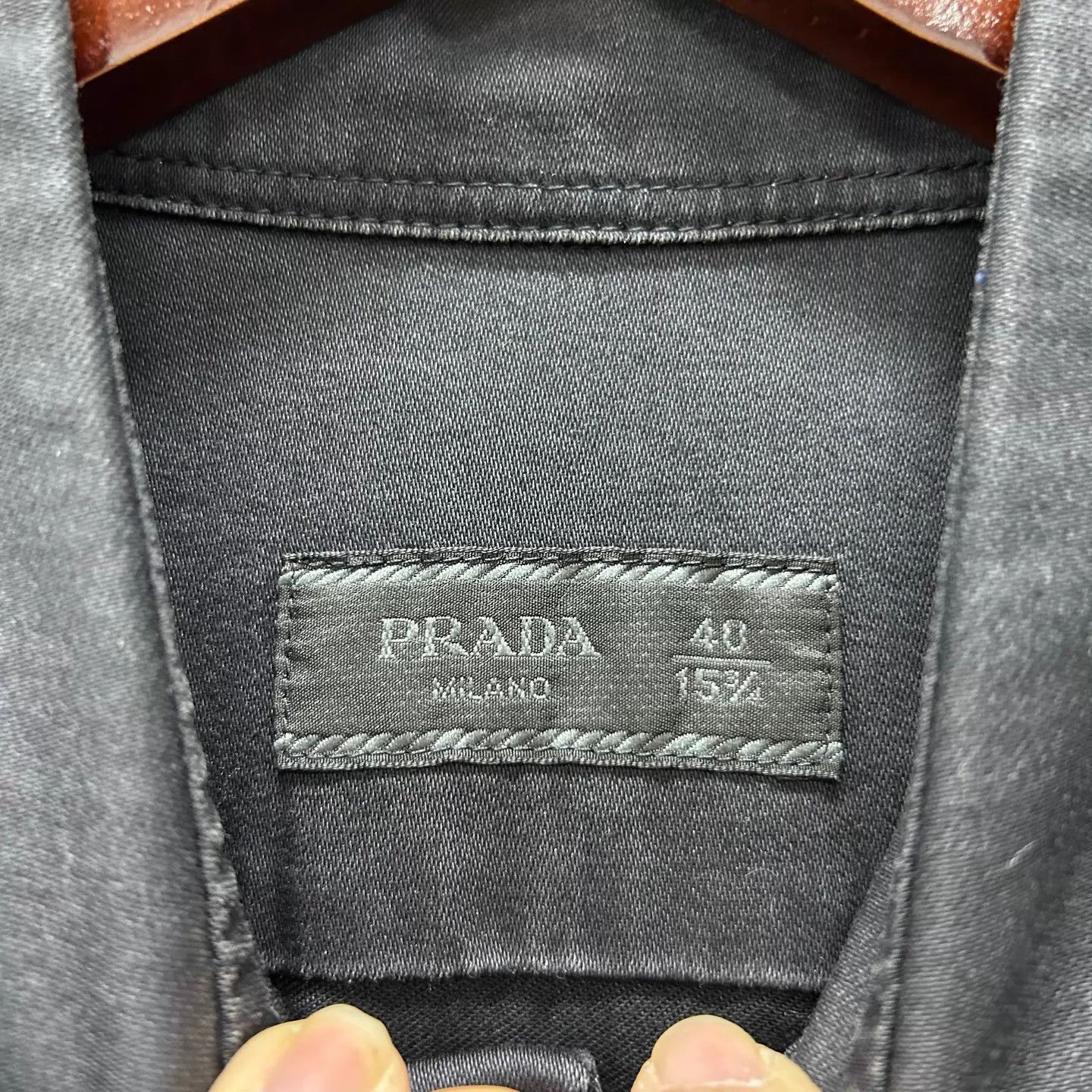 Prada Prada Black & Gray Washed Triangle Logo Shirt 40 NWT Size US M / EU 48-50 / 2 - 4 Thumbnail