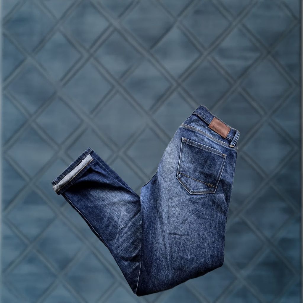 Denime Henry & Belle Jeans Womens 26 Blue Distressed Selvedge Denim Foundry Jeans Size 26" / US 2 / IT 38 - 1 Thumbnail