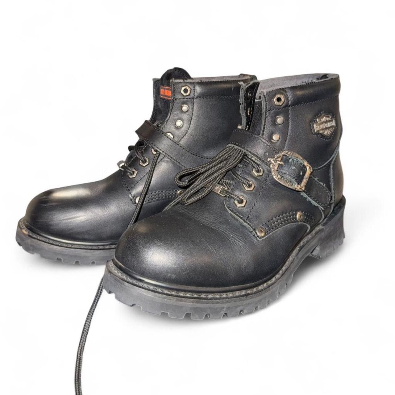 Harley Davidson Harley-Davidson® Faded Glory Black Leather Boots D81024 Size US 10 / IT 40 - 3 Thumbnail