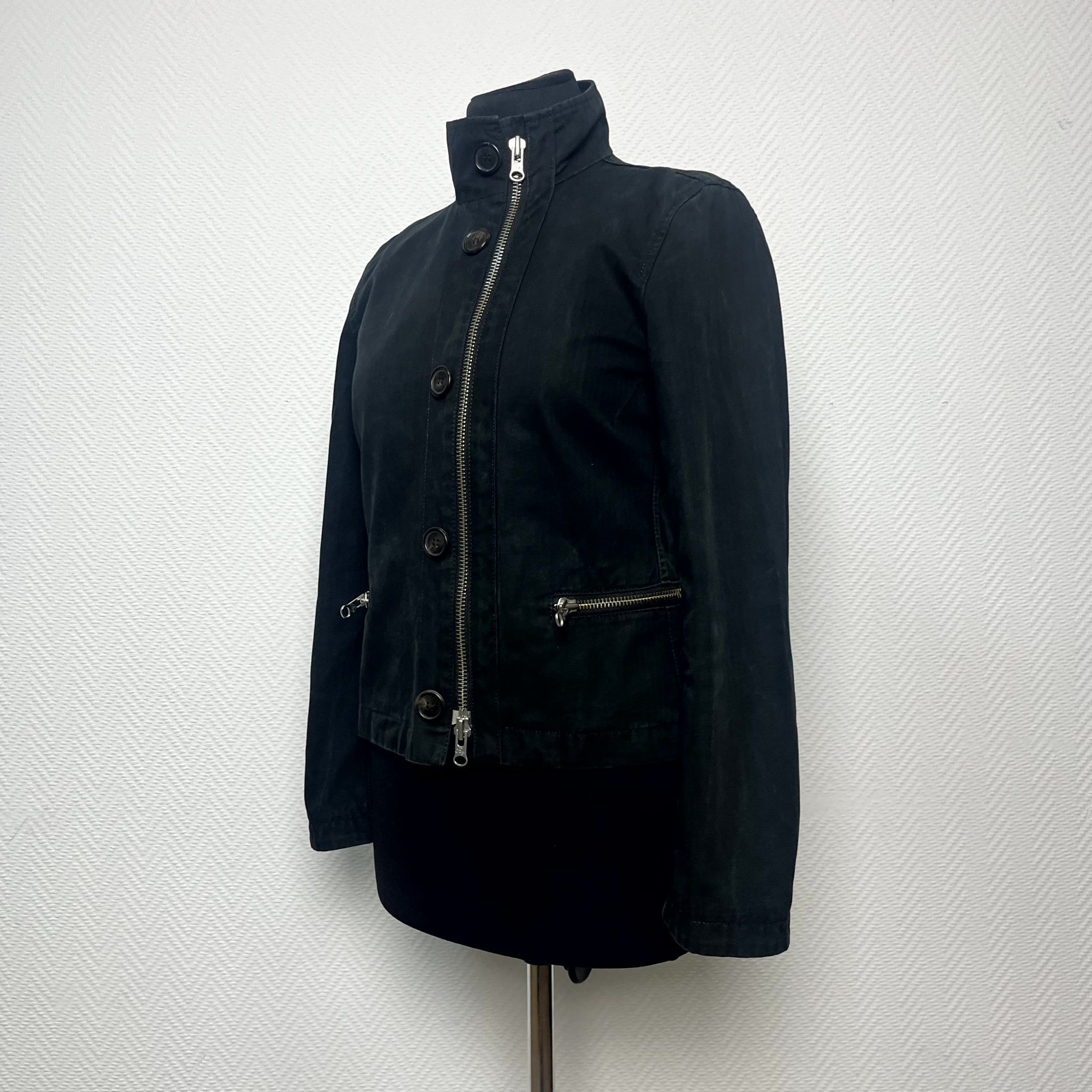 Fay Y2K Fay Womens Black Utility Zip Pocket Biker Jacket Size M Size M / US 6-8 / IT 42-44 - 17 Thumbnail