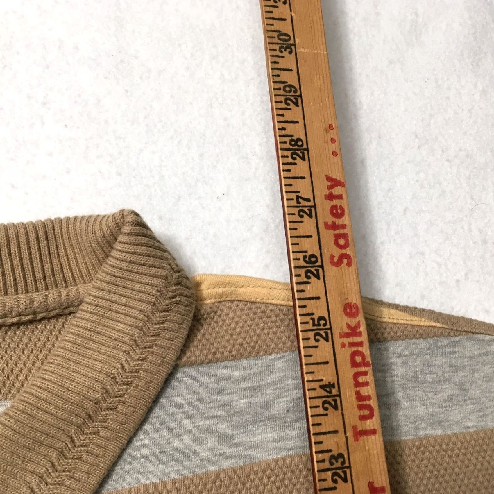 Review Review Polo Shirt Men Large beige Stripe Cotton Golf Size US L / EU 52-54 / 3 - 5 Thumbnail
