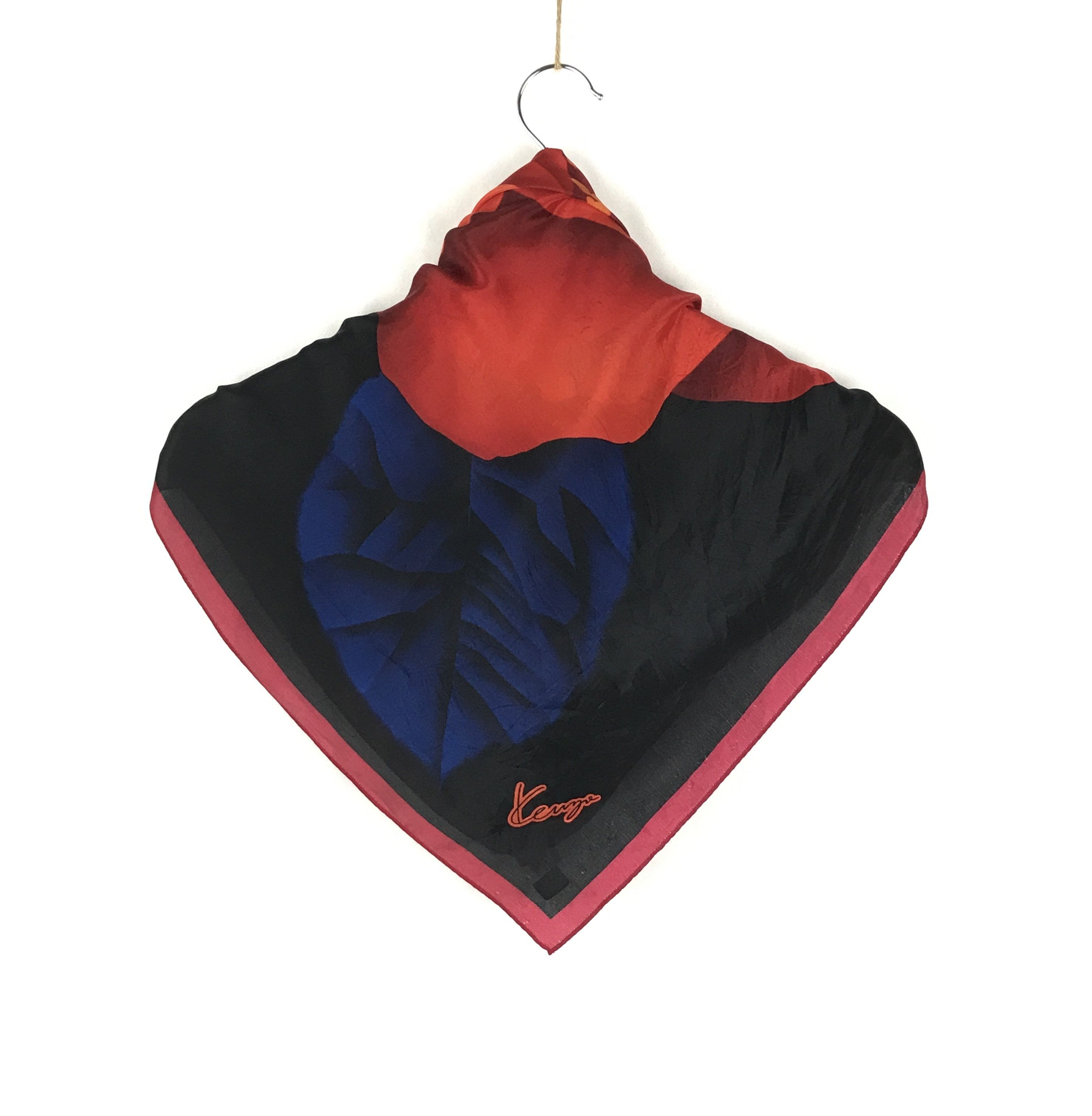 Japanese Brand Vintage Kenzo Floral Silk Scarf Size ONE SIZE - 4 Thumbnail