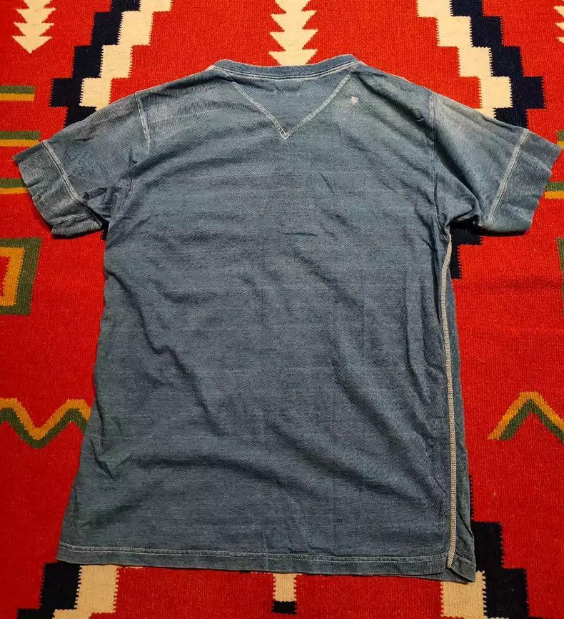 Kapital Kapital KAPITAL blue dyed Henley collar short sleeve-2507 Size US L / EU 52-54 / 3 - 6 Thumbnail