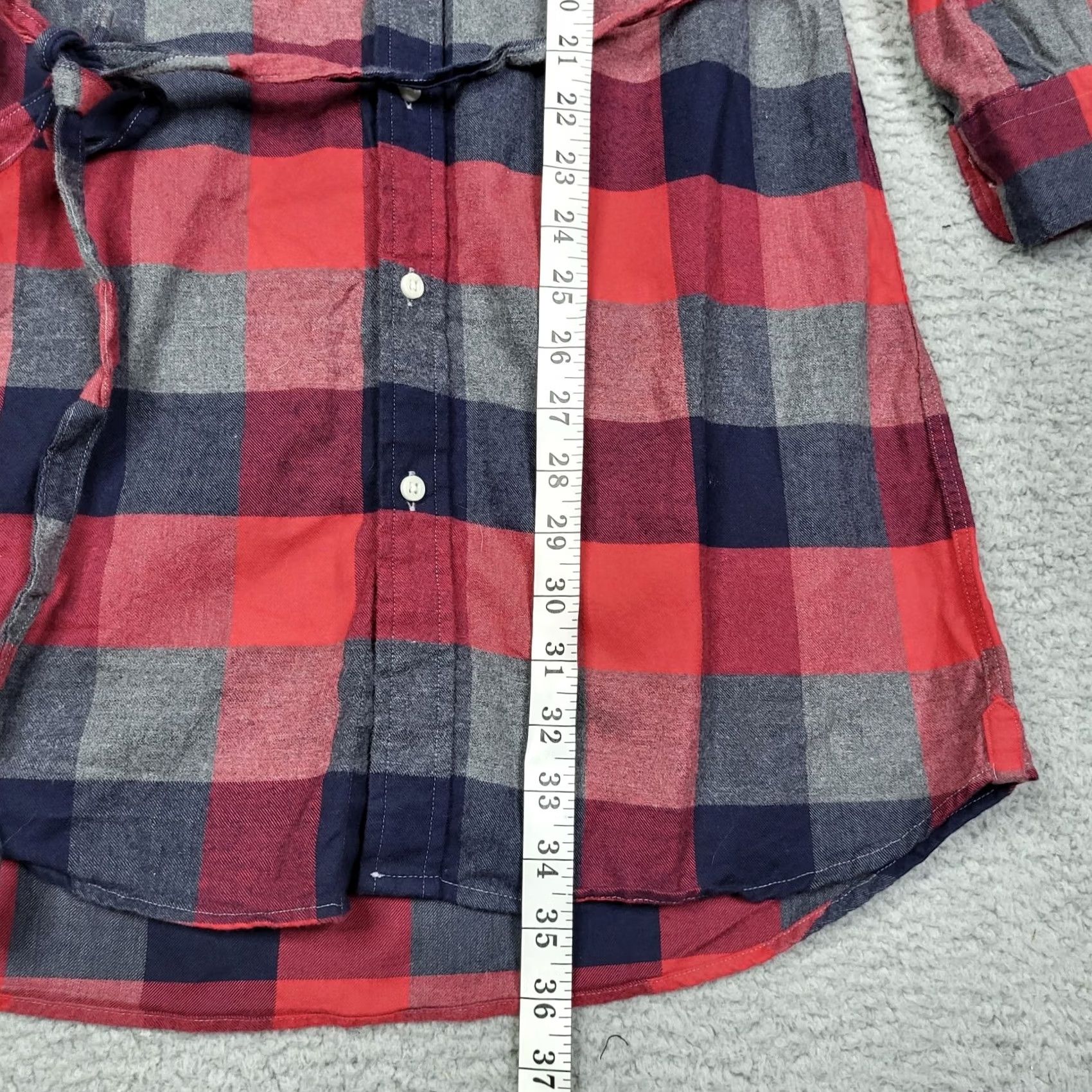 Vintage GITMANBROS Shirt Womens XS Red Women Gray Plaid cotton long sleeve Dress Size Size XS / US 0-2 / IT 36-38 - 5 Thumbnail
