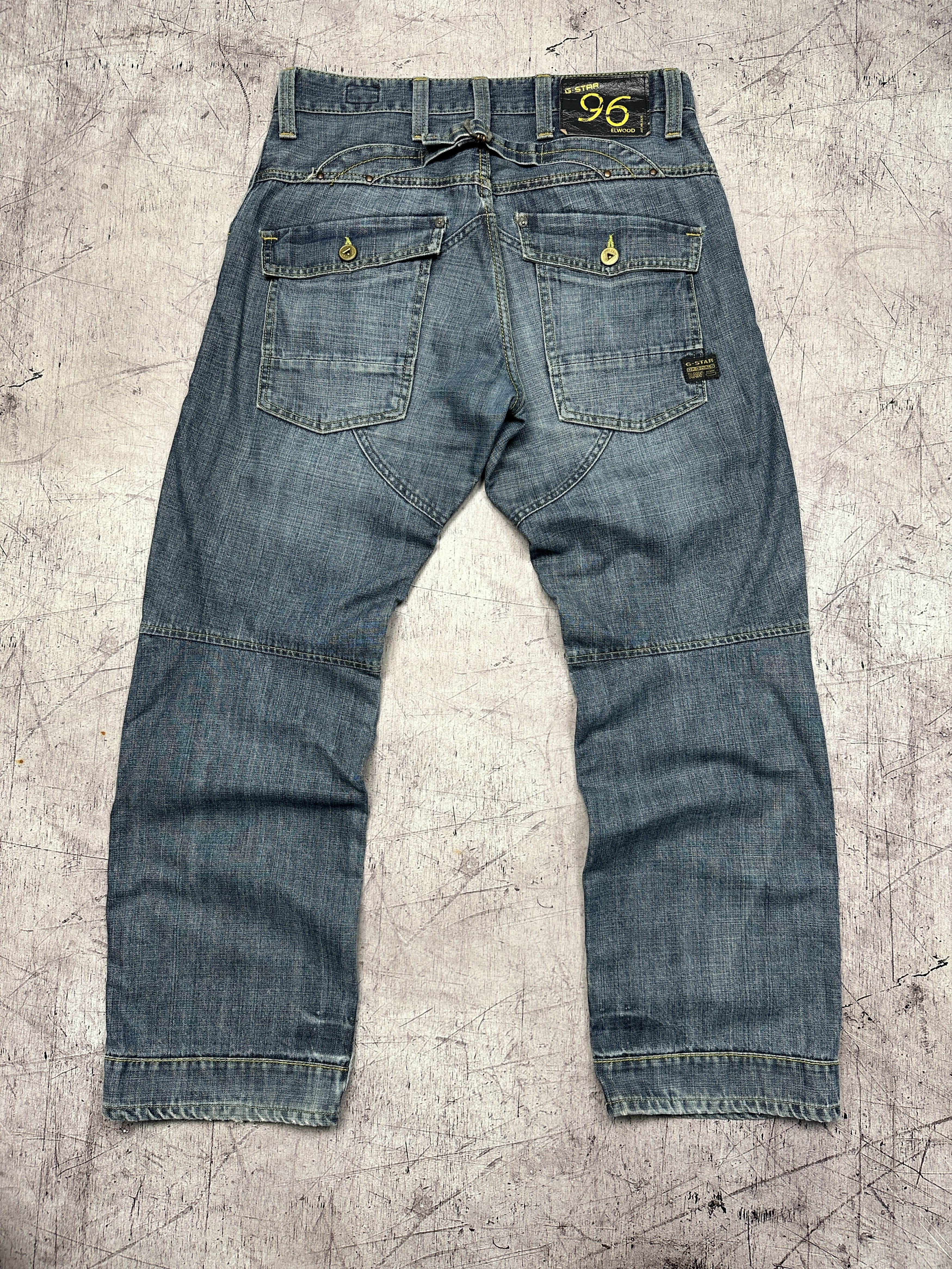 G-Star G Star Raw Vintage Mens Elwood Denim Pants Double Knee Jeans Size US 34 / EU 50 - 6 Thumbnail