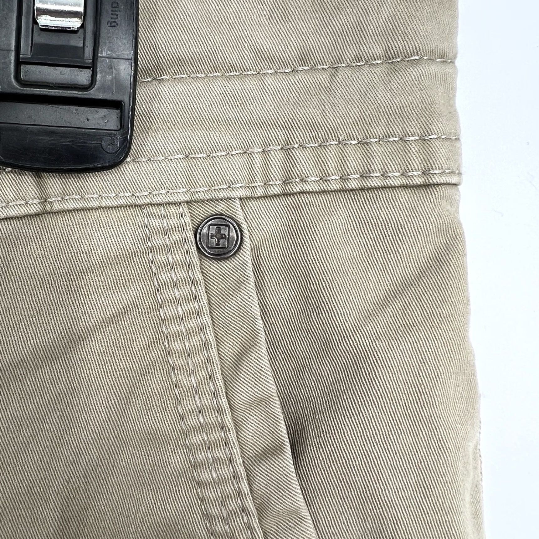 Vintage Swiss Tech Khaki Pants 32x27 Casual Workwear Men Beige Cotton Blend Relaxed Straight 27in Pockets Size US 32 / EU 48 - 3 Thumbnail