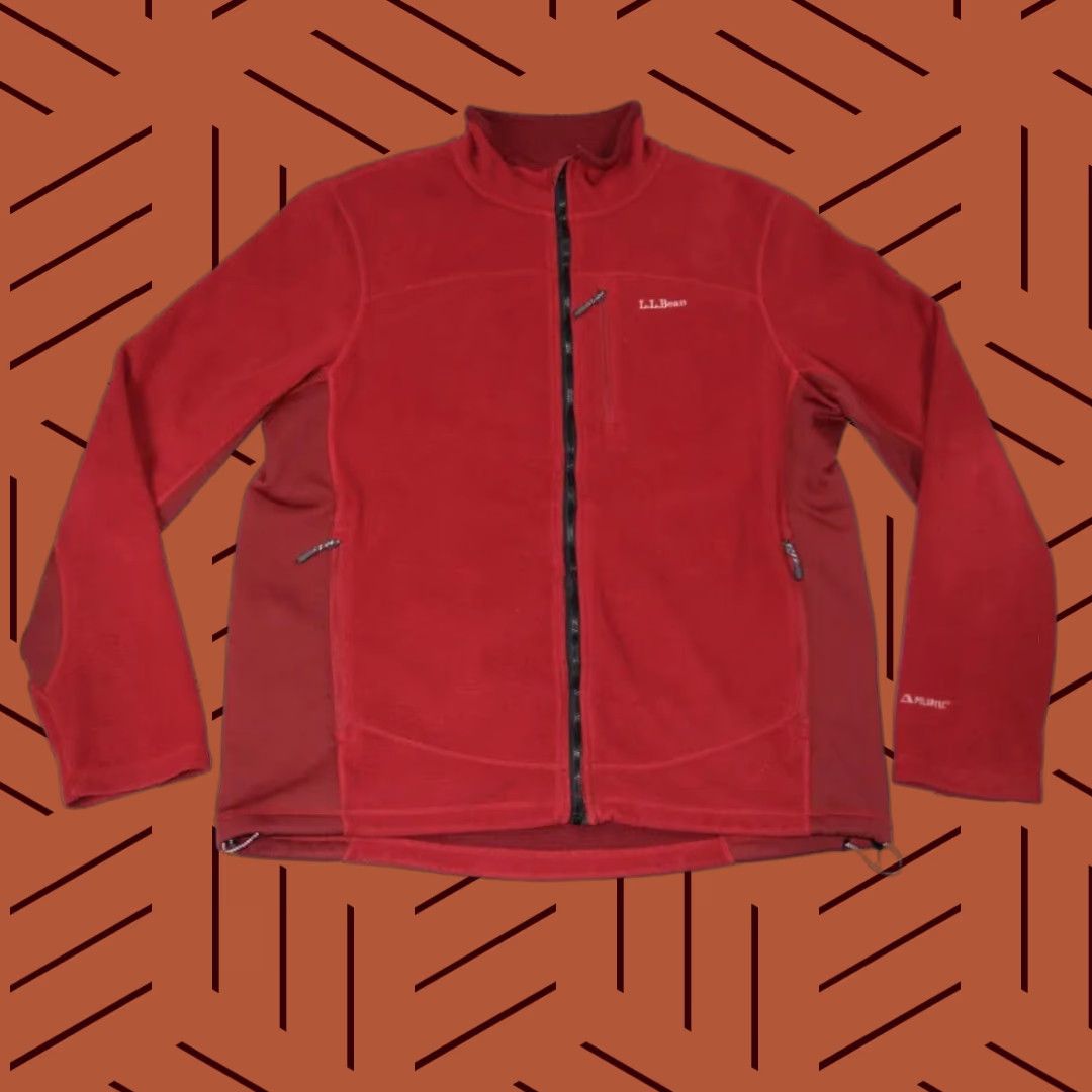 Vintage L.L.Bean Jacket MENS XLT Red FLEECE WAFFLE FULL ZIP POCKETED POLARTEC TECHNICAL ALPINE Size US XL / EU 56 / 4 - 1 Thumbnail