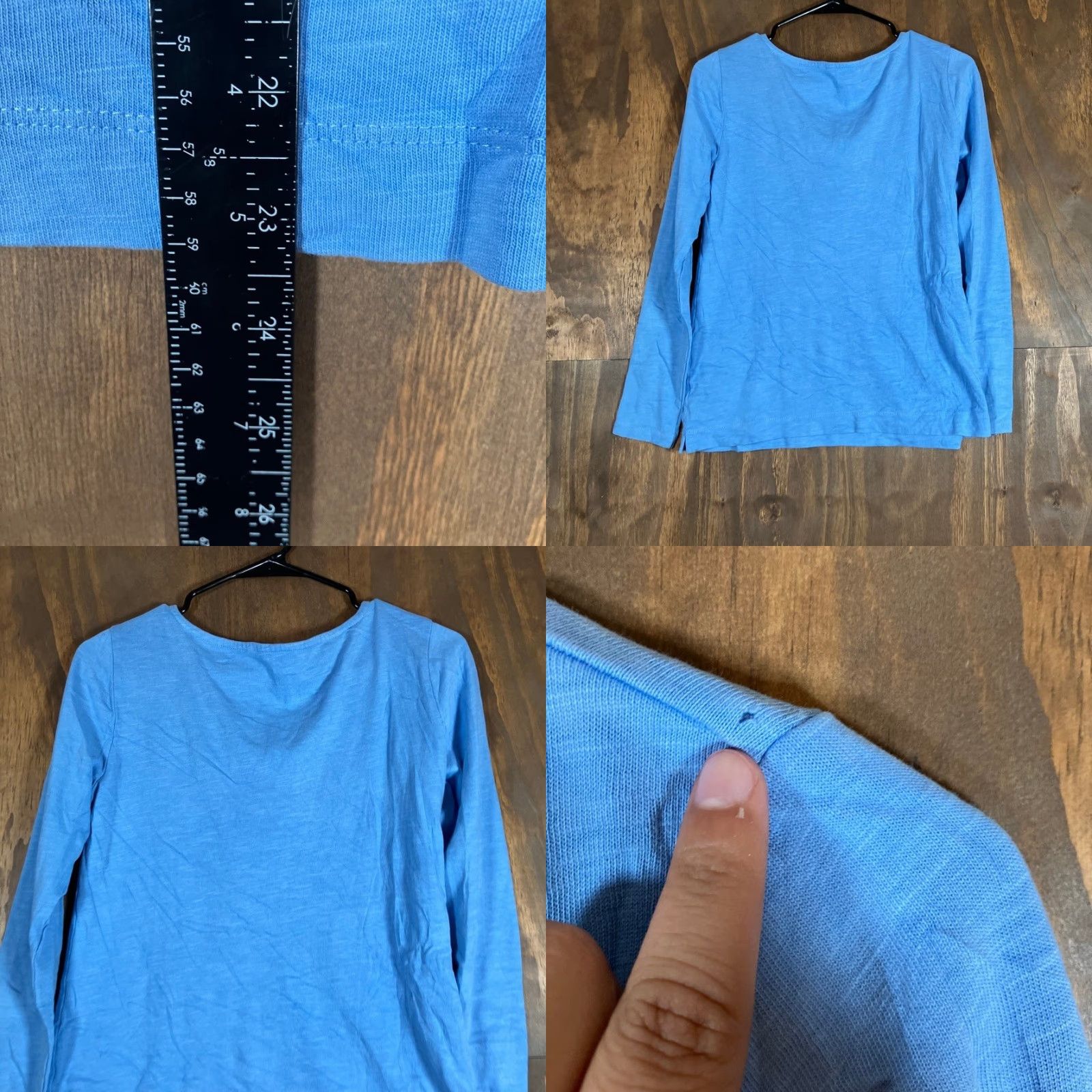 Talbots Talbots Women's Shirt Blue White V-Neck Long Sleeve 100% Cotton XS Casual Everyday Beachwear Shirt Womens Size XS / US 0-2 / IT 36-38 - 8 Thumbnail