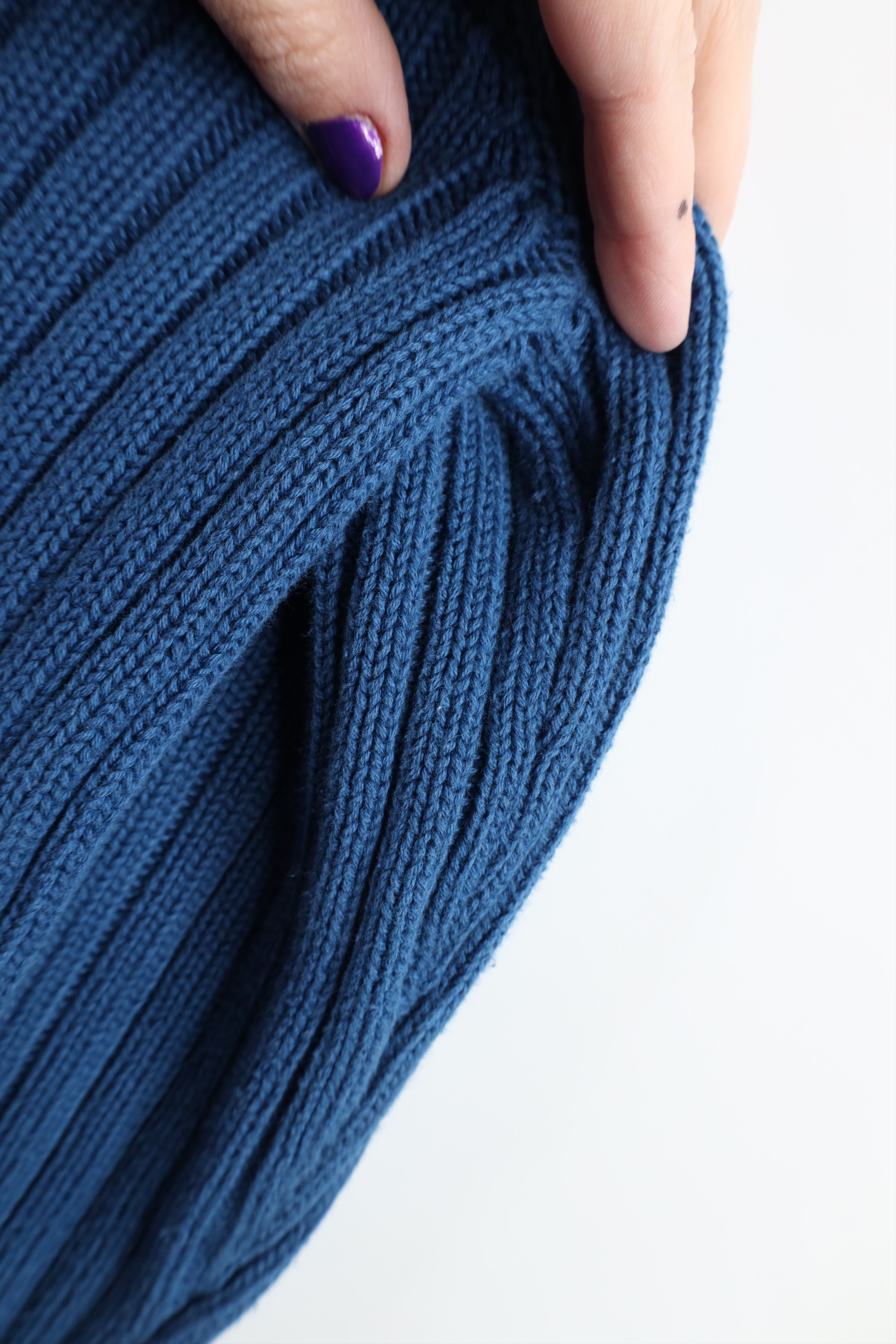 Vintage Vintage 90s Streetwear Ribbed Knit Crewneck Sweater Blue Size US L / EU 52-54 / 3 - 5 Thumbnail