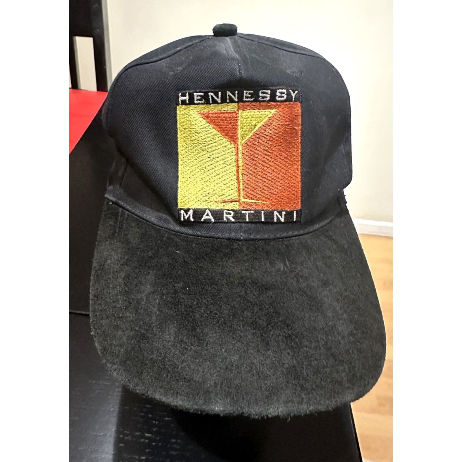 Vintage VINTAGE Hennessy Cognac Martini Hat Cap 90s Suede Brim SnapBack RARE Black Promo Size ONE SIZE - 2 Thumbnail