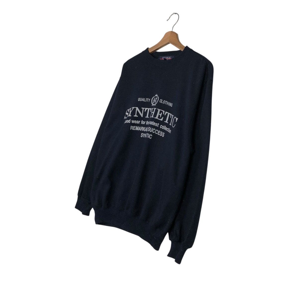 Japanese Brand Vintage Synthetic Logo Sweatshirt Black Long Sleeve Crewneck Size US M / EU 48-50 / 2 - 2 Thumbnail