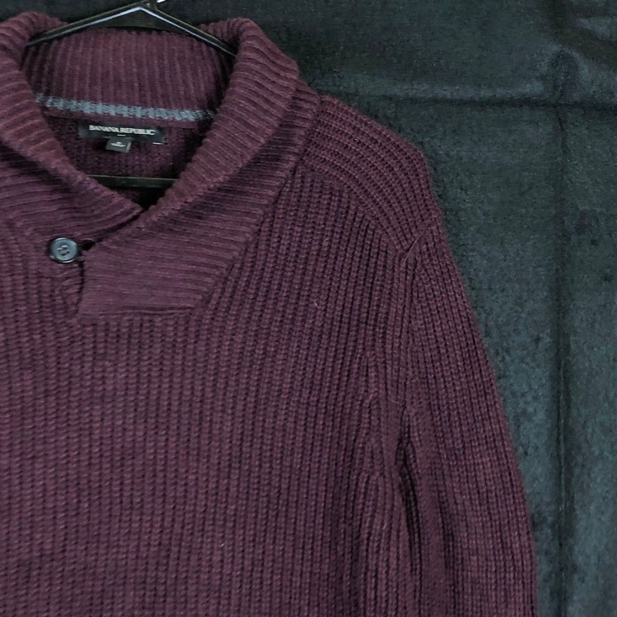 Banana Republic Banana Republic Mens Sweater Knit Wool Mock Neck Small Maroon Ribbed Size US S / EU 44-46 / 1 - 5 Thumbnail