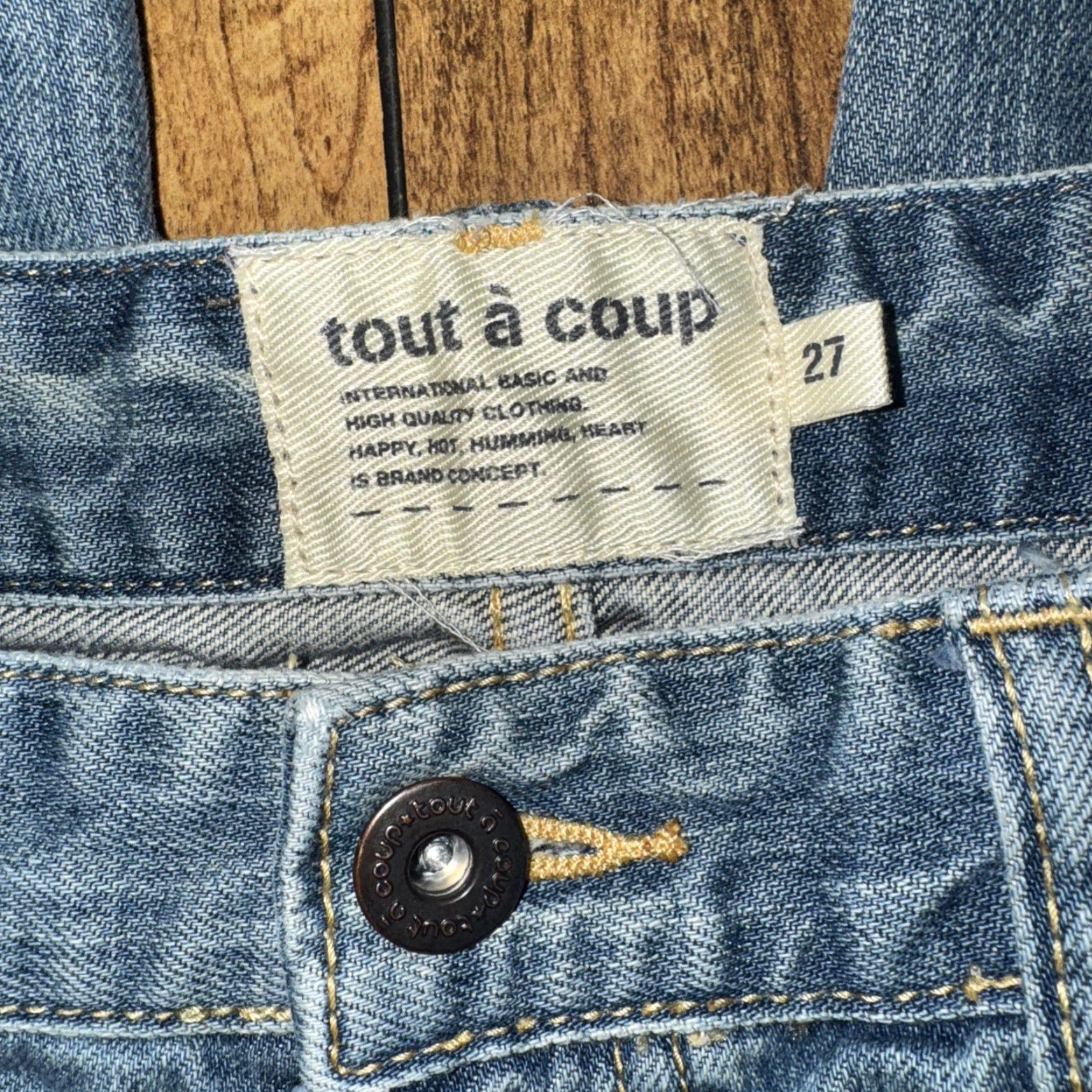 Denime VINTAGE Tout A Coup Distressed Denim Jeans 30x27 Blue Women Jeans Skinny 30 30x27 Regular Denim Distressed Blue Size 30" / US 8 / IT 44 - 4 Thumbnail